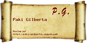 Paki Gilberta névjegykártya